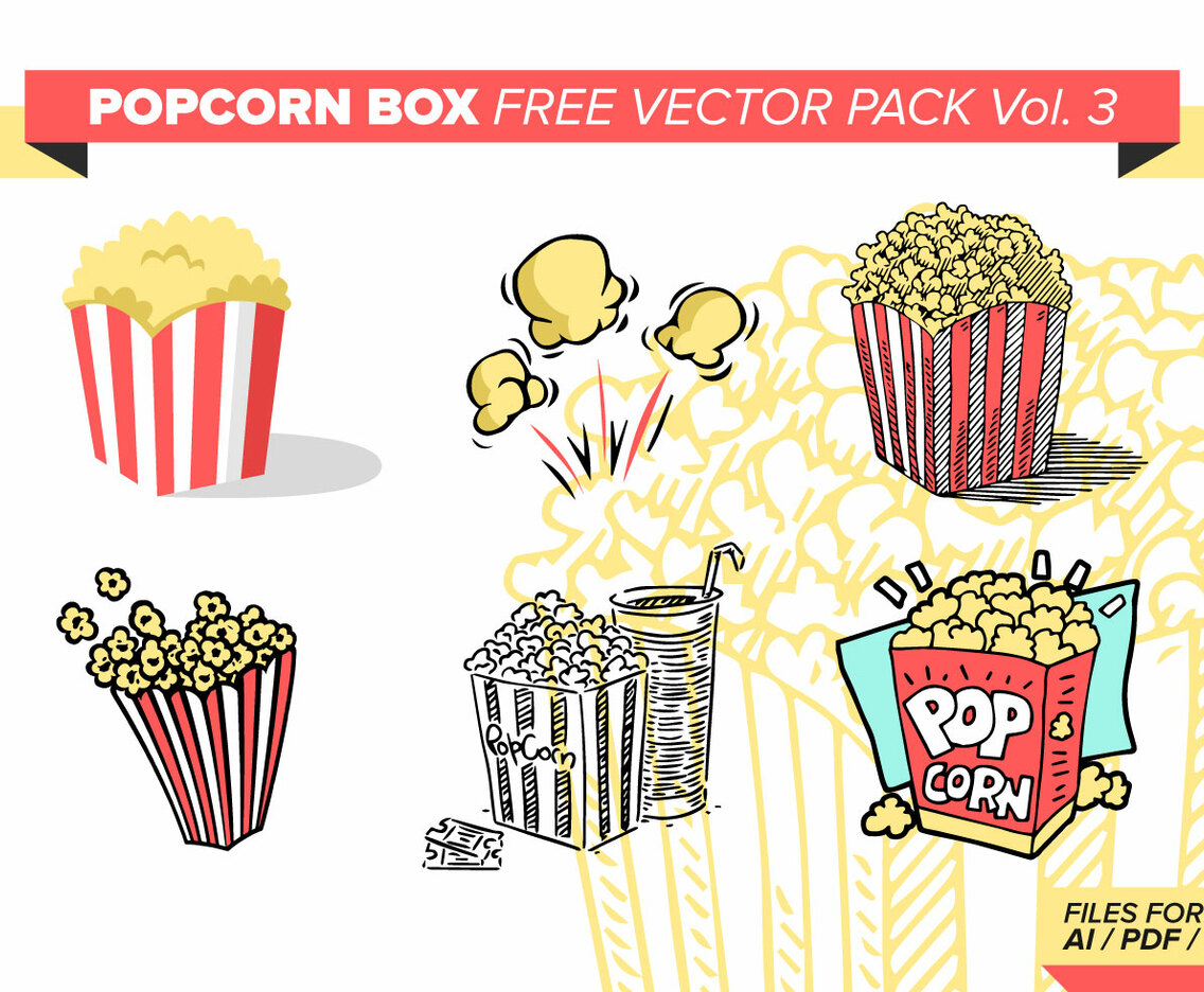 Popcorn Box Free Vector Pack Vol. 3