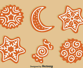 Christmas Ginger Bread Set Vector