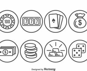 Casino Element Circle Icons
