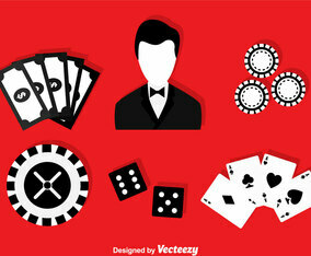 Casino Black And White Icons