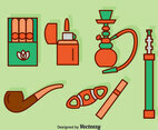 Smoking Icons Set Vector
