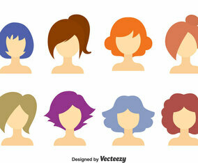 GIrl Hair Style Collection Vector