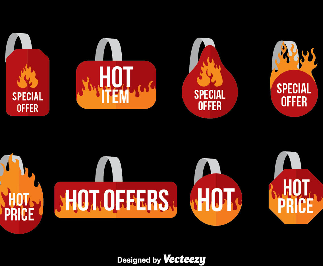 Hot Offers Wobbler Set Vector