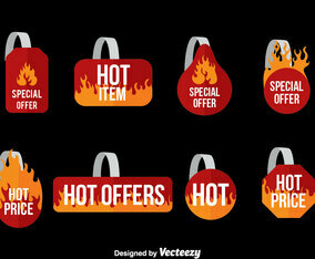 Hot Offers Wobbler Set Vector