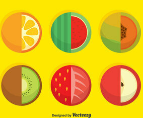 Circle Fruits Vector