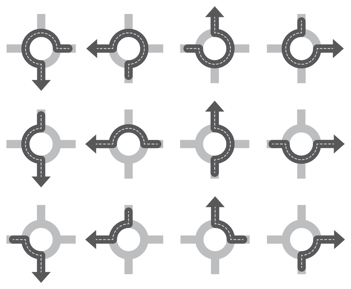 Roundabout City Traffic Vector