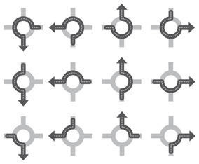 Roundabout City Traffic Vector