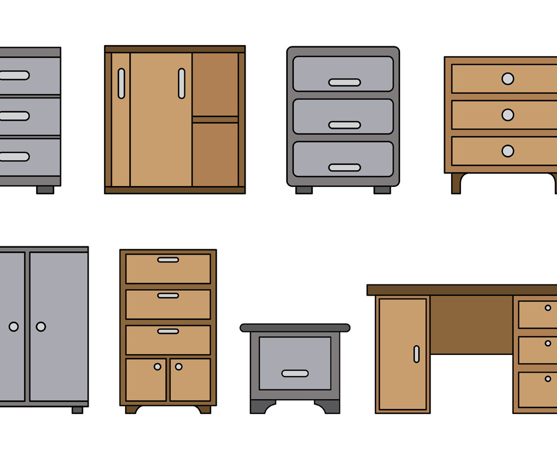 Set Of File Cabinet Vector