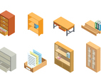 Free Isometric File Cabinet and Storage Vector