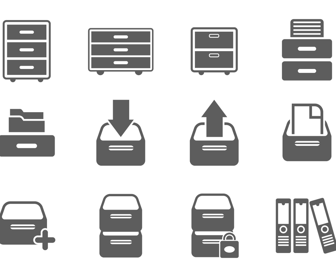 Free File Cabinet Icon Vectors