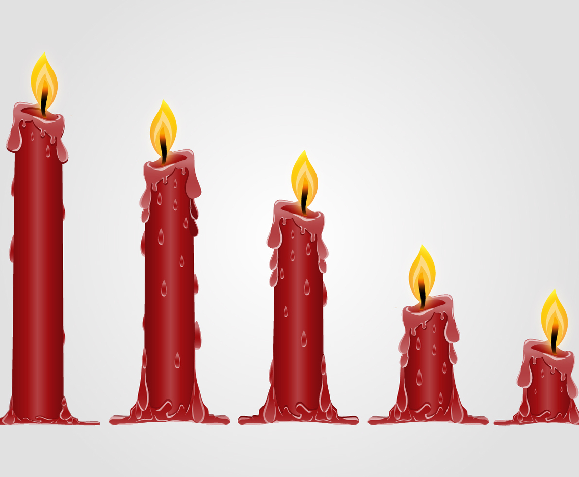 Burned Out Red Candle