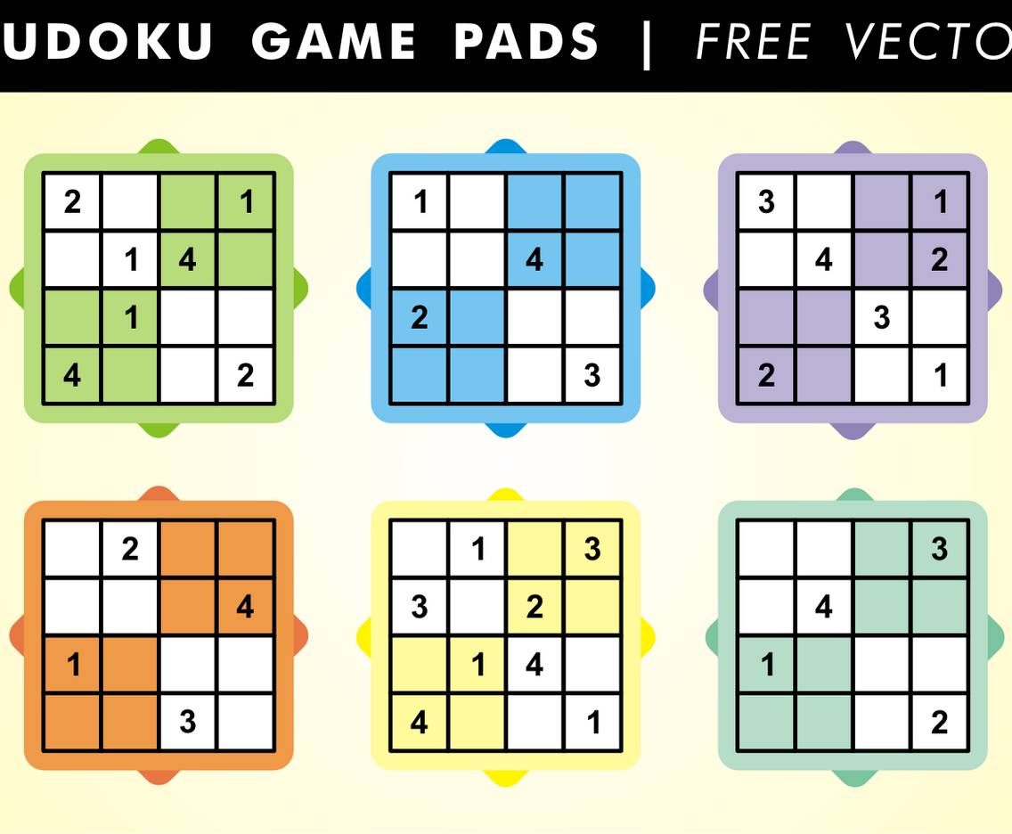 Sudoku Game Pads Free Vector