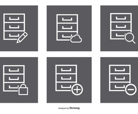 File Cabinet Icon Set
