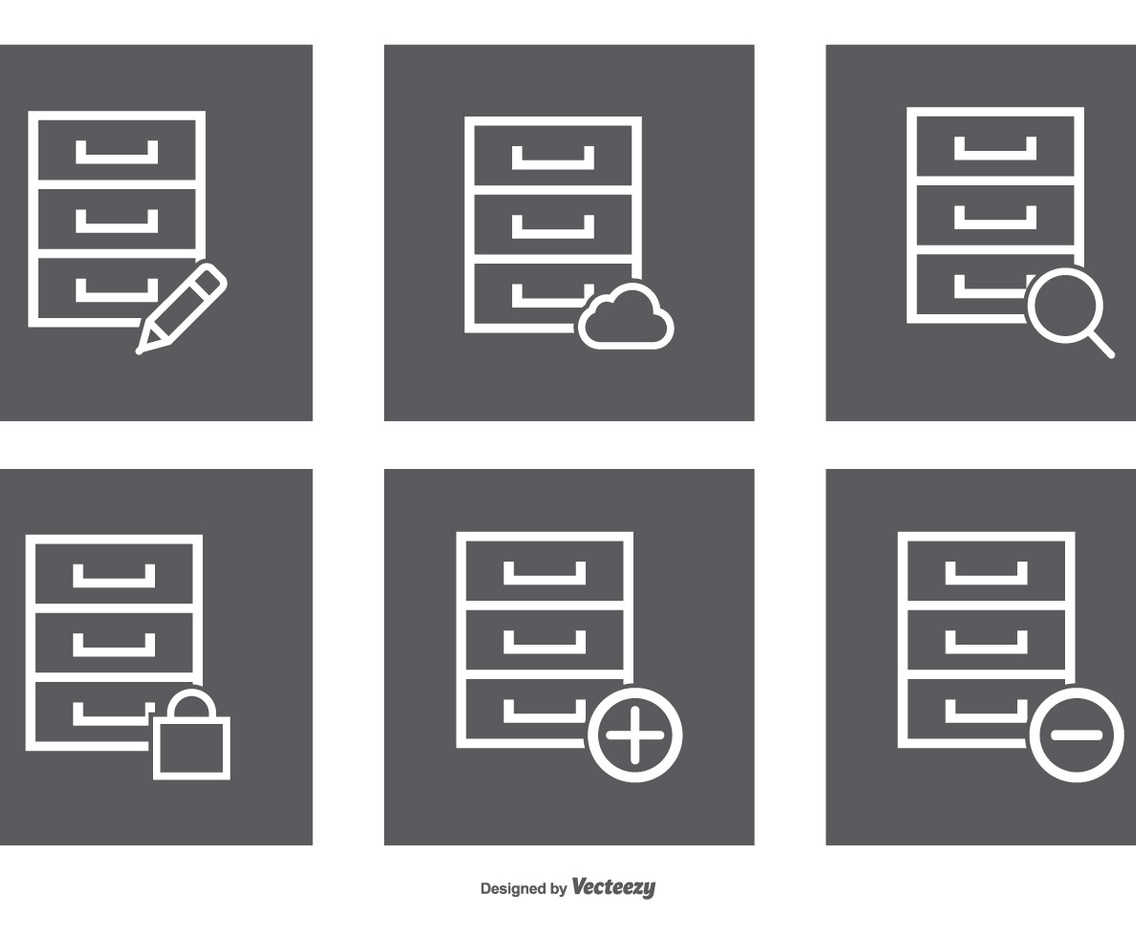 File Cabinet Icon Set