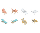 Free Isometric Deck Chair Vector