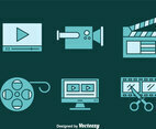 Video Editing Blue Icons