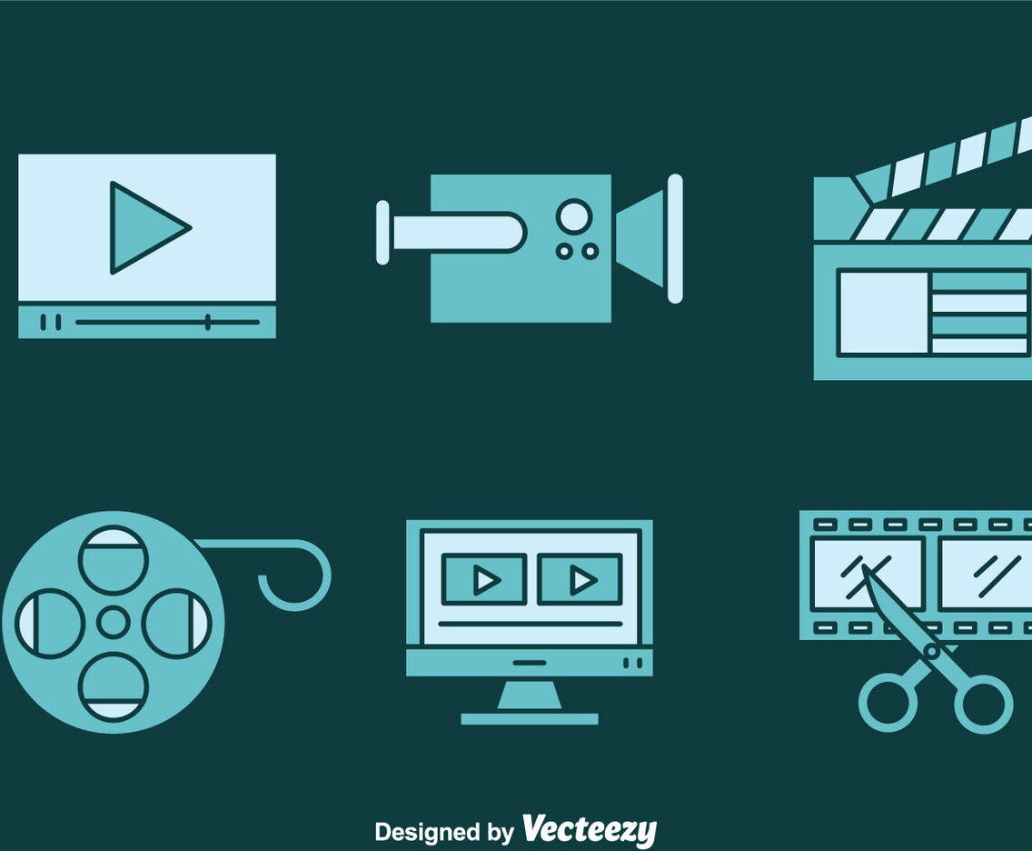 Video Editing Blue Icons