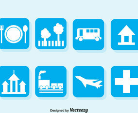 Map Legend Blue Icons