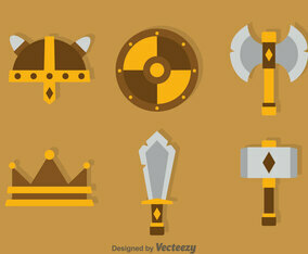 Barbarian Element Icons Vector