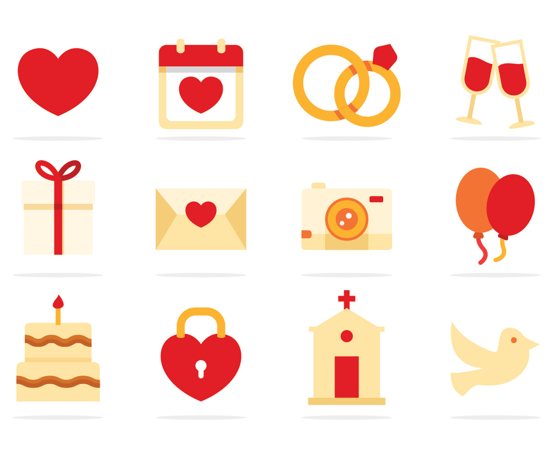 Free Wedding Flat Icons