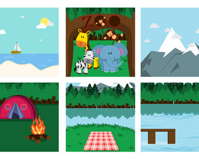 Family Picnic Place Vectors