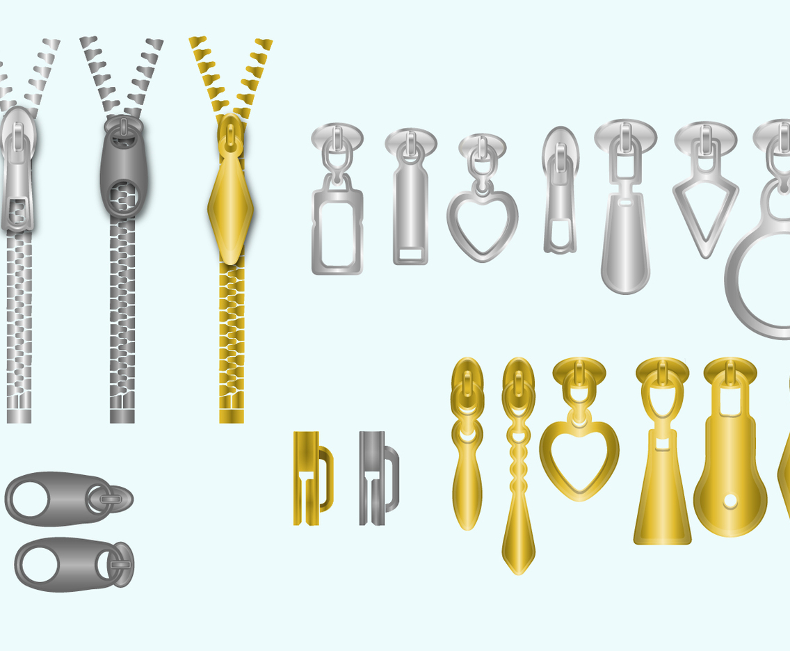 Zippers Pull Vector Set