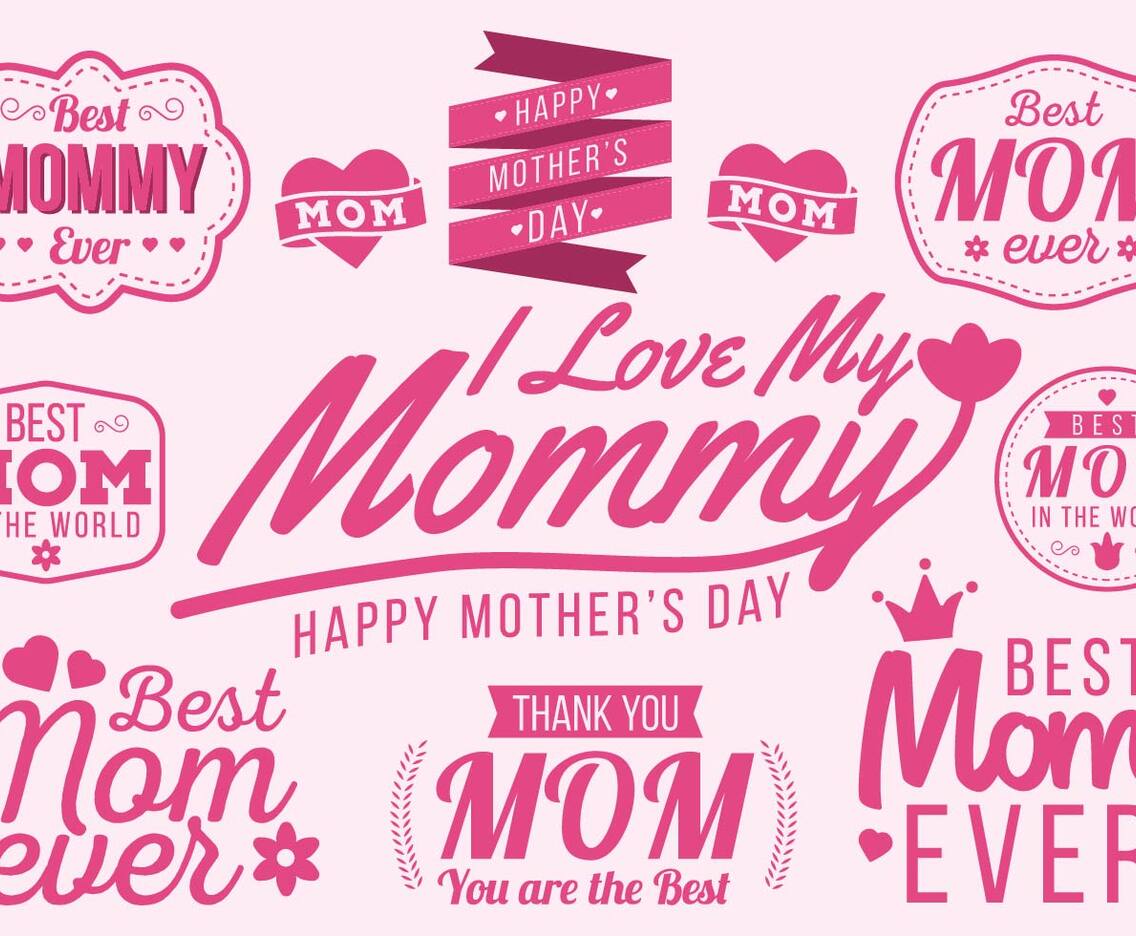 Free Happy Mother's Day Typography Vector