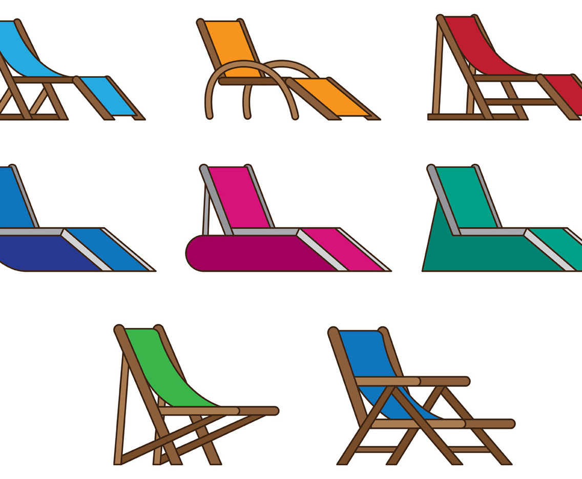 Set Of Deck Chair Vector