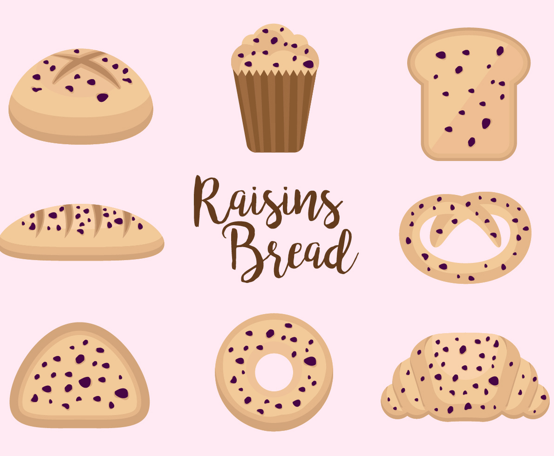 Free Raisins Bread Vectors
