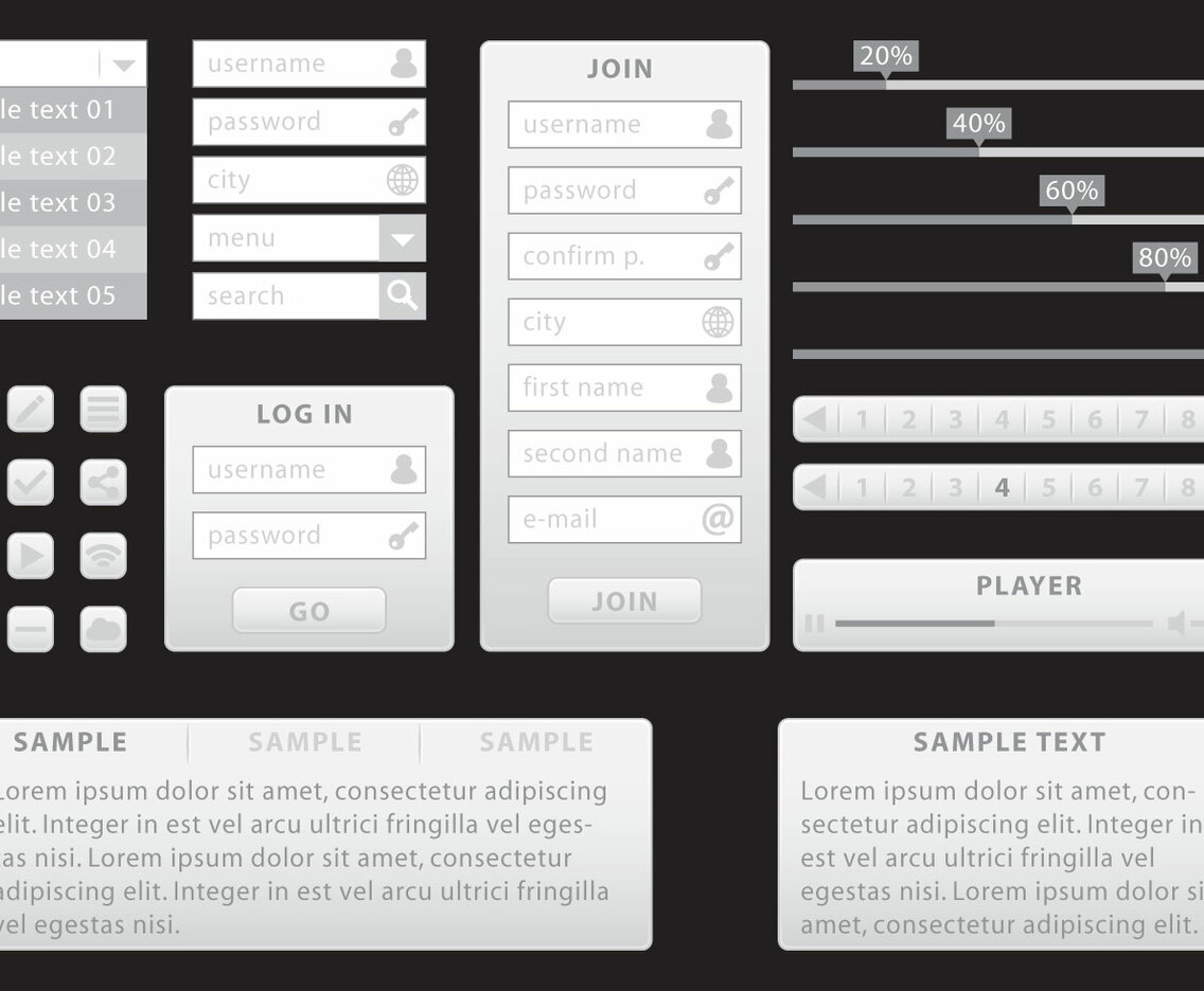 Gray Minimalist Web Kit