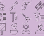 Beauty Salon And Barber Shop Icons