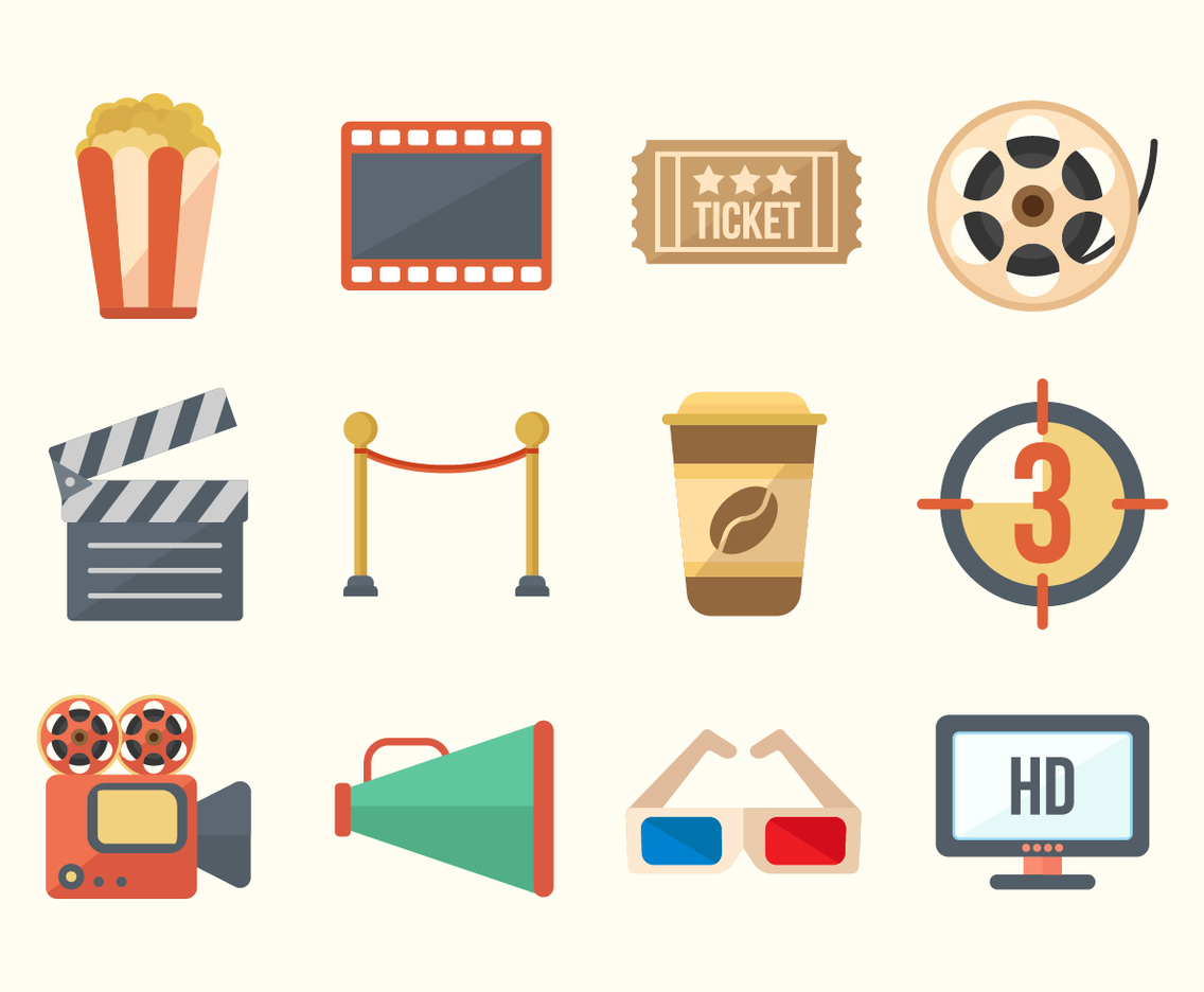 Free Cinema Movie Vector Icons