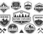 Free Mountain and Nature Badges Vector Black and White
