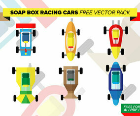 Soap Box Racing Cars Free Vector Pack
