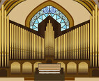 Vector illustration of pipe organ