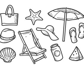 Free Beach Hand drawn Icons