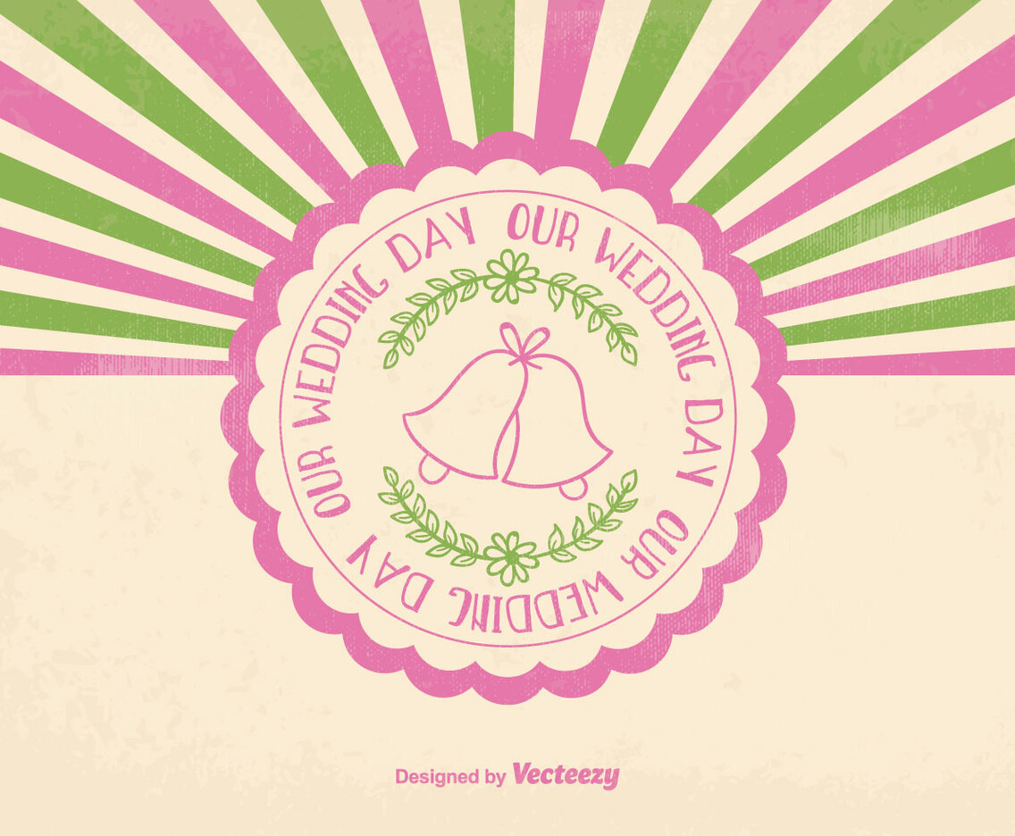 Cute Retro Wedding Illustration