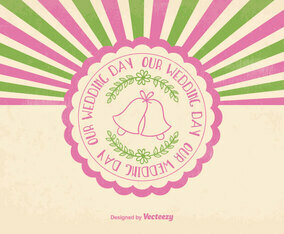 Cute Retro Wedding Illustration