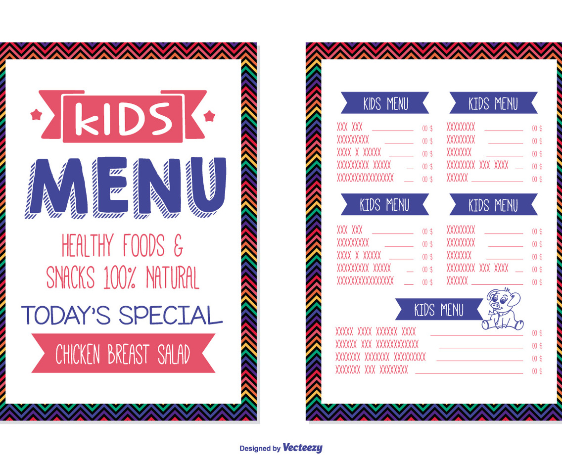 Kids Menu Template