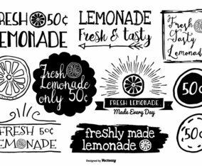 Hand Drawn Style Lemonade Labels