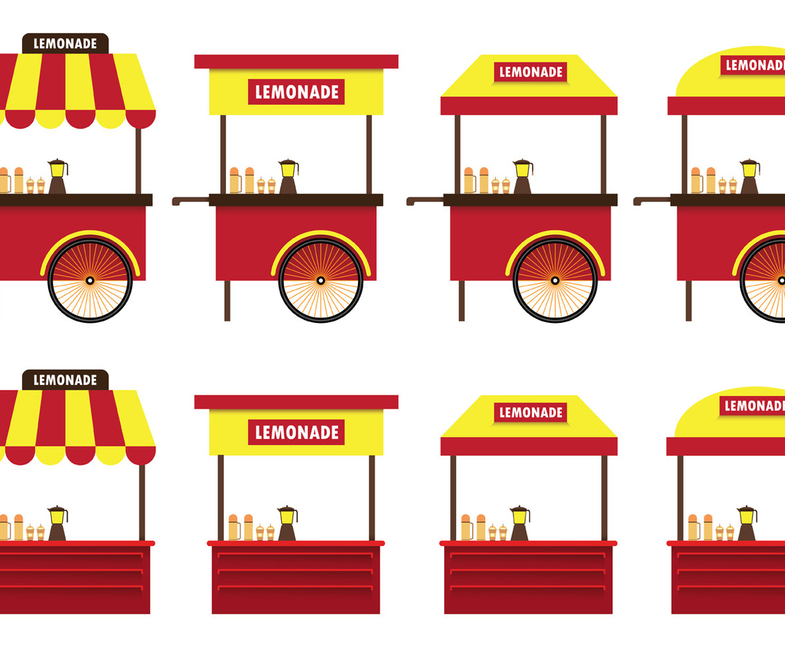 Set Of Lemonade Stand Vector