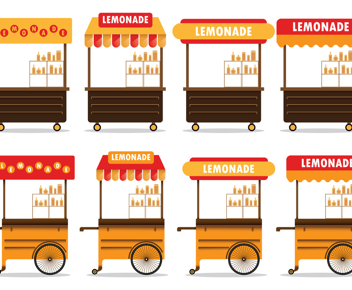 Set Of Lemonade Stand Vector