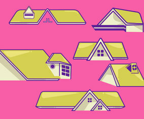 Rooftops View Vector