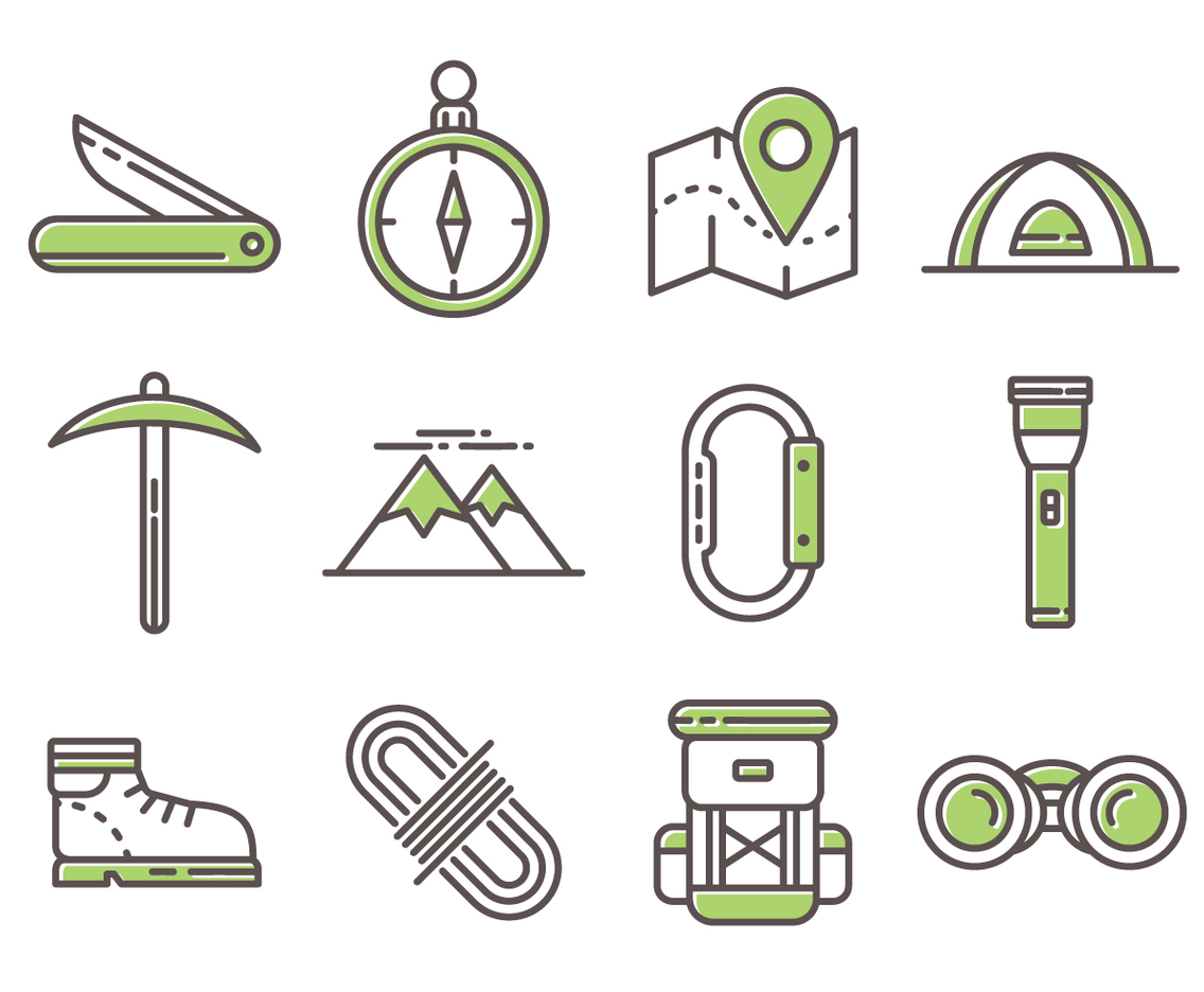 Free Mountaineer Line Icons
