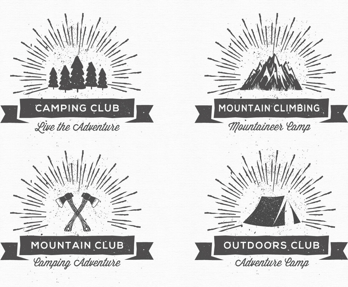 Camping Vintage Labels