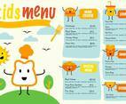 Free Template Kids Menu Vector