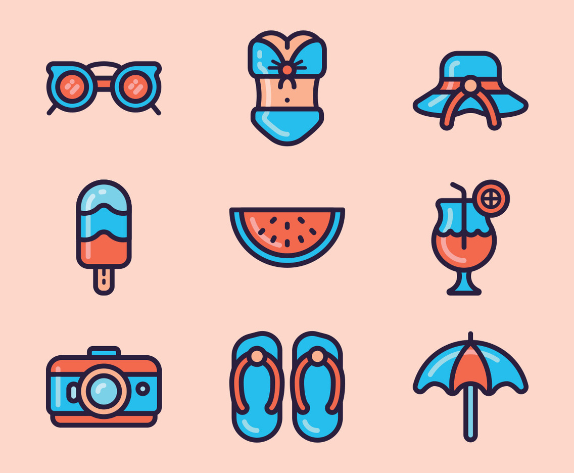 Beach Day Icon Set