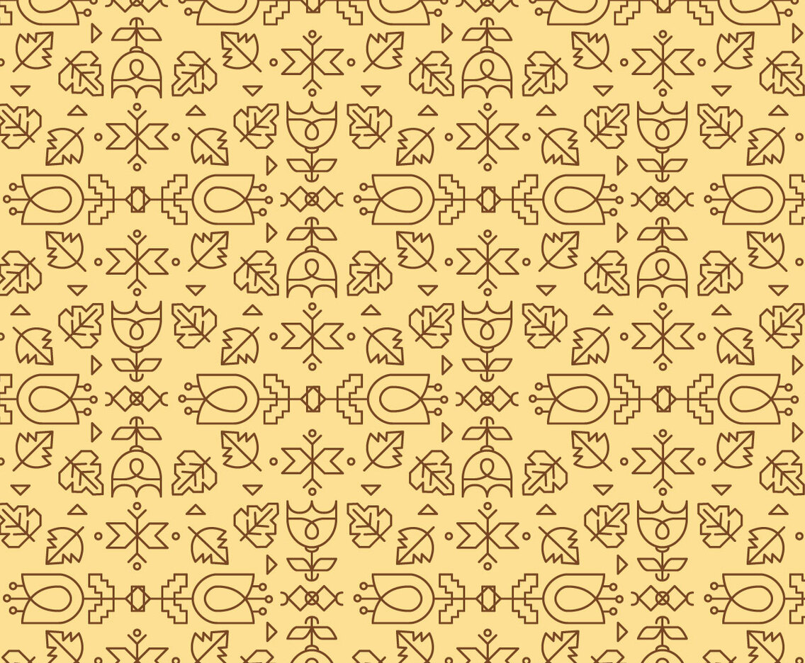 Yellow Outline Geometric Pattern