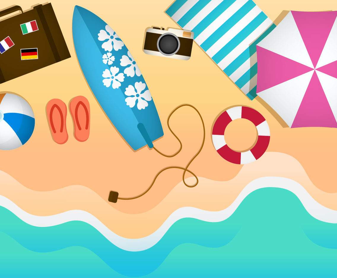 Free Beach Theme Illustration Vectors