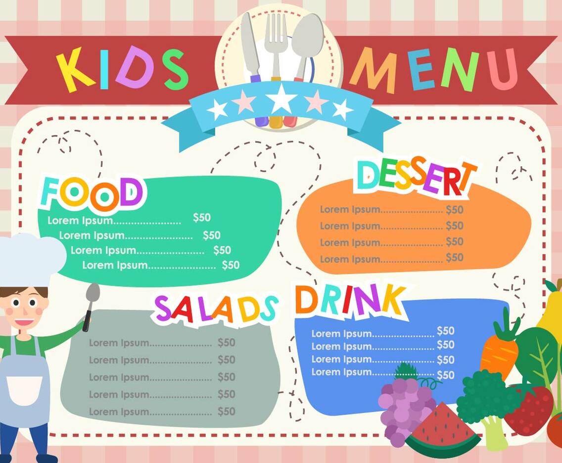 Kids Menu Templates